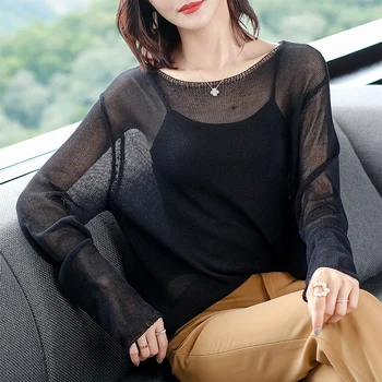 

2020 Women Solid Color Sweater Women Tops Fashion Sexy Pullover Loose Knite O-neck Sweater Outwear