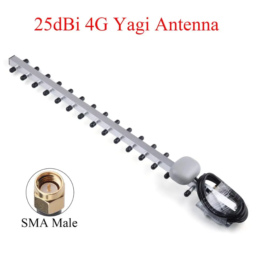 Наружная беспроводная антенна Яги 25 дБи 791-2690 МГц 4G LTE SMA Male для усилителя