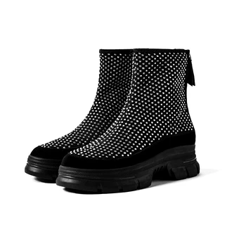 

New arrival 100% leather lady's boots fashion flash lady's boots snow soles real leather shoes size 35-40