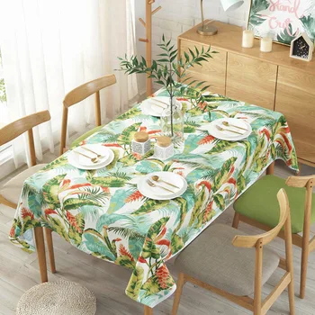 

Plant Painting Tablecloth Soft Cotton Dining Table Cover Writing Desk Cloth For Home Dust-proof Cover For Restaurant Table Decor