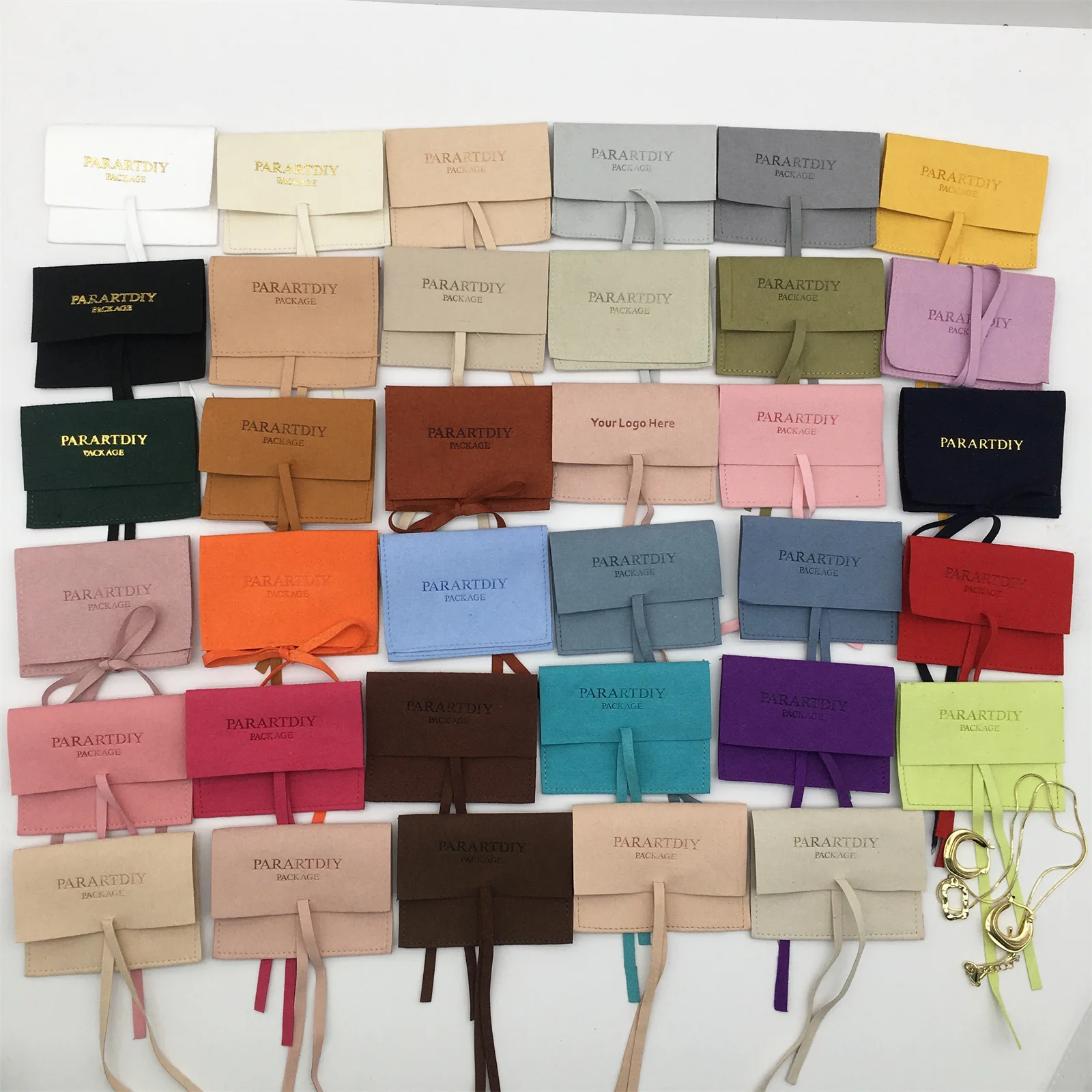 50 personalized deboss logo print microfiber jewelry pouch bags custom jewelry packaging pouch ring Brooch bags bulk