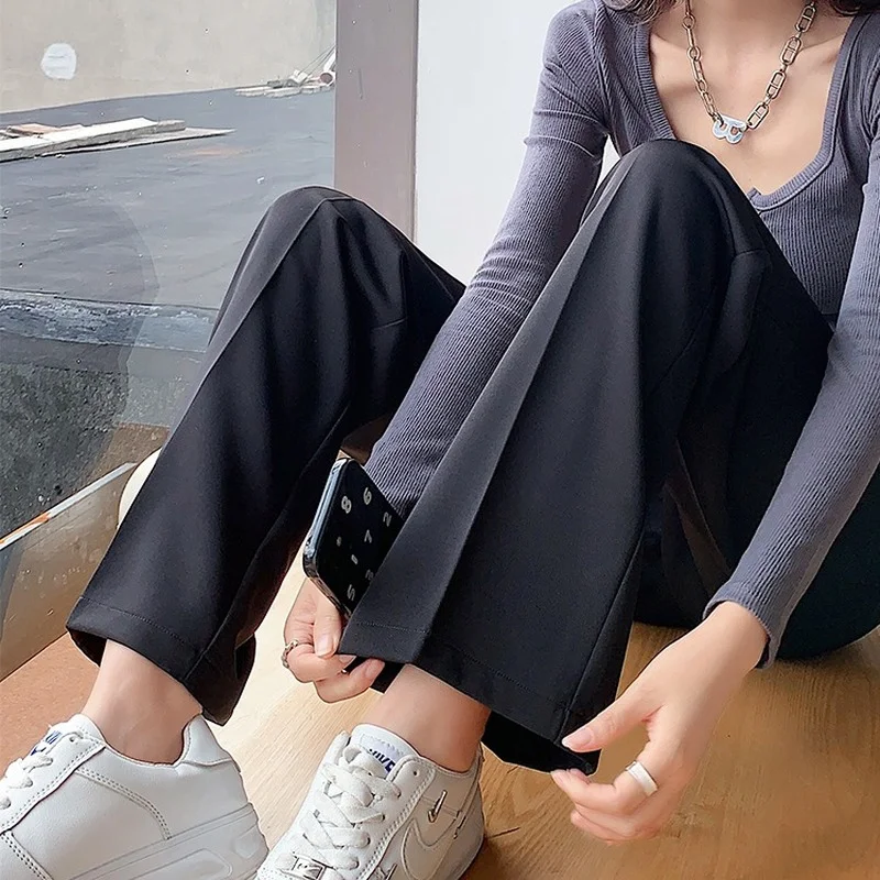 16 Jeans Autumn High Waist Straight Suits Pants Women Solid Office