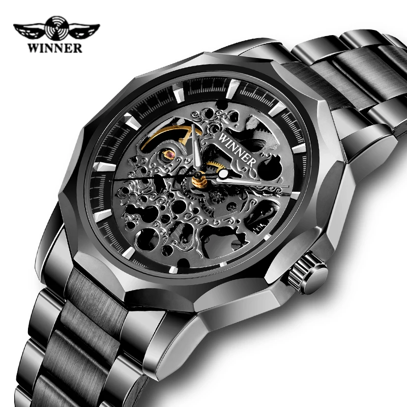 

Fashion Men Watch Winner Brand Automatic Mechanical Wristwatch Full Stailness Watches for Mens Gifts Clock Relogio Masculino