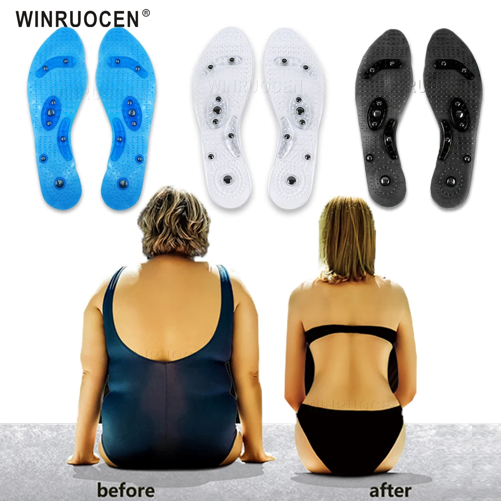 

Men And Women PVC Insole Foot Magnetic Therapy Health Care Insole Running Fitness Weight Loss Sports Massage Support Insoles