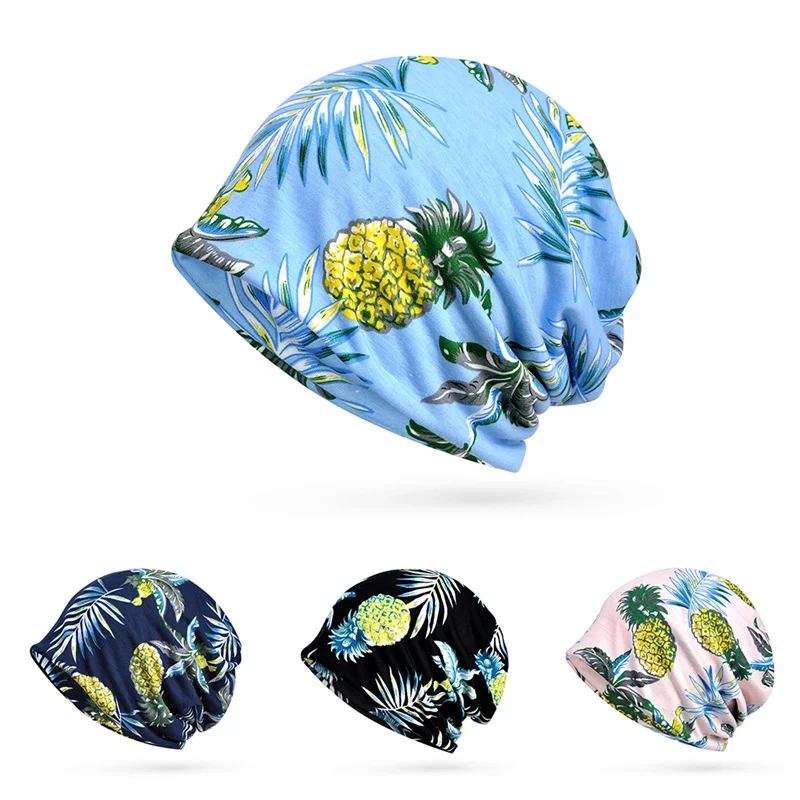 Women Colorful Beanies Cap Lady Paint Thin Breathable Lace Soft Hat Headwear