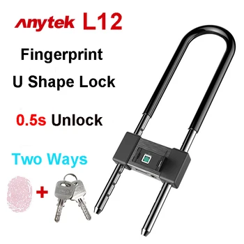 

Anytek L12 Fingerprint U Shape Lock two ways 0.5 second unlock USB Charge smart lock for Motorcycle
