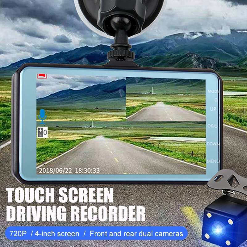 Vehemo 4 дюймов 720P HD Автомобильный видеорегистратор Камера вождения рекордер s сенсорный экран обнаружения антибликовое стекло