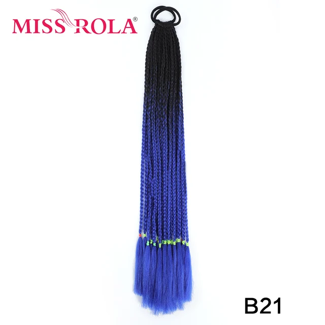 Synthetic Chignon Hair 60cm Hair Color Gradient Dirty Braided Ponytail Women Elastic Hair Rubber Band Hair Accessories Headband B21