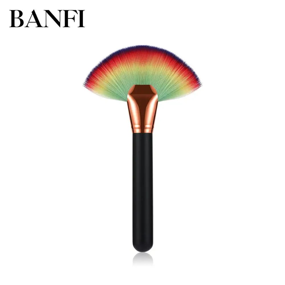 

1pc Fan Shape Powder Concealer Mix Marker Highlighting Makeup Brush Nail Art brush for makeup