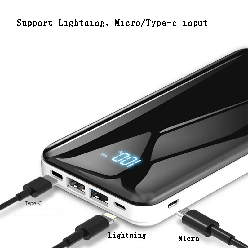 Power Bank 20000 мАч для Xiaomi mi 2 USB power Bank портативное зарядное устройство Внешняя батарея повербанк для iPhone Xiao mi huawei