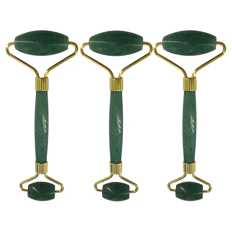

Natural Green Jade Roller V Face Massager Real Stone Facial Massager Face Lifting Massage Tool Reduce Double Chin Face Slimming