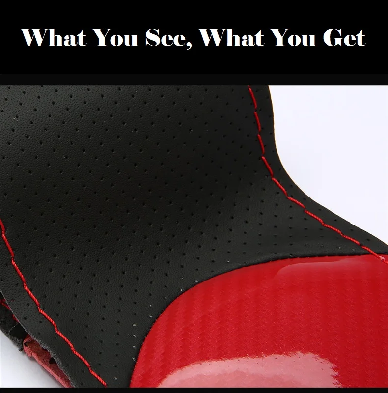 Deluxe Carbon Fiber Hand-stitched Leather Steering Wheel Cover