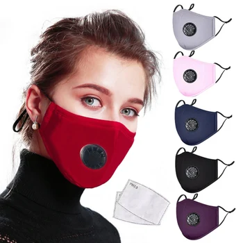 

3/5PCS Anti PM2.5 Breathing Mask Cotton Haze Valve Anti-dust Mouth Mask Activated Carbon Filter Respirator Mouth-muffle Mask