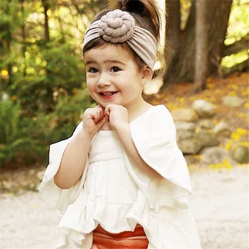 

Kids Cloth Turban Knitted Hair Accessories New Baby Girl Solid Knot Headband Children Cross Headwear For Children