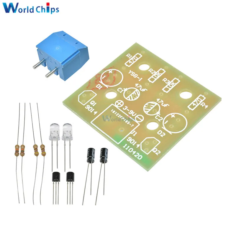 5MM LED Simple Flash Light Simple Flash Circuit DIY Kit 