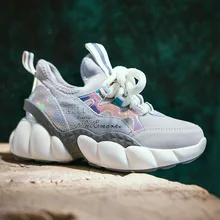 Новинка; Яркая кожаная спортивная обувь для отдыха с алфавитом; женская обувь из натуральной кожи на толстой подошве; обувь защитная обувь