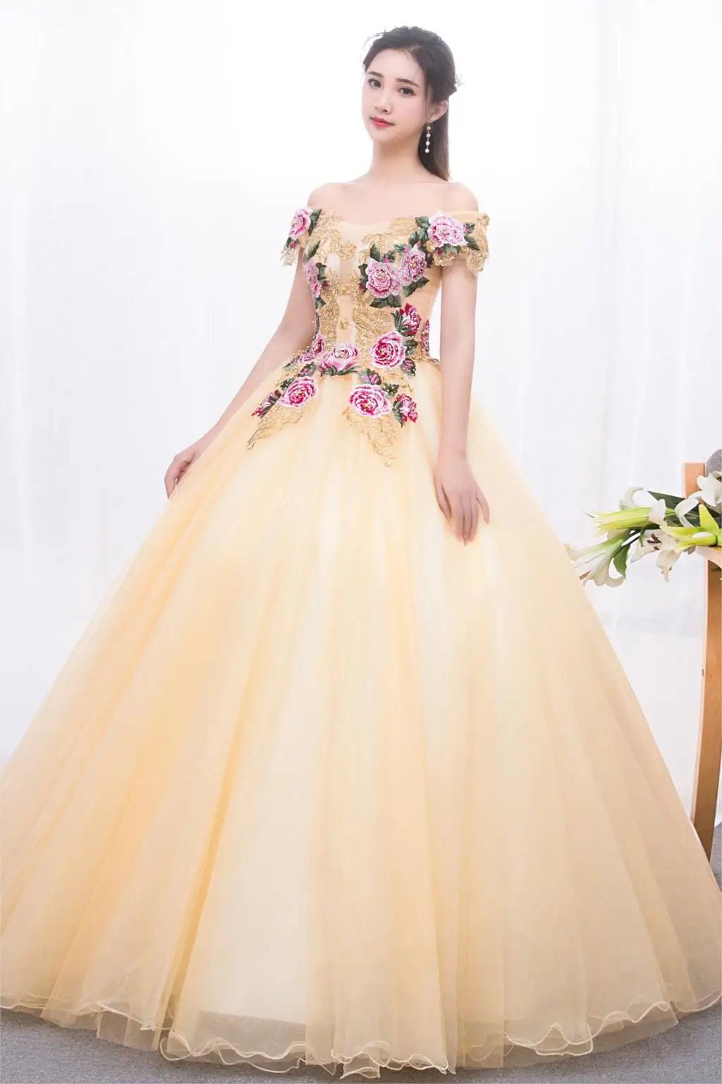 Длинные бальные платья, весенние пышные платья с аппликацией, Vestidos De 15 Sixteen, милые дебютантные платья, Пышное Платье