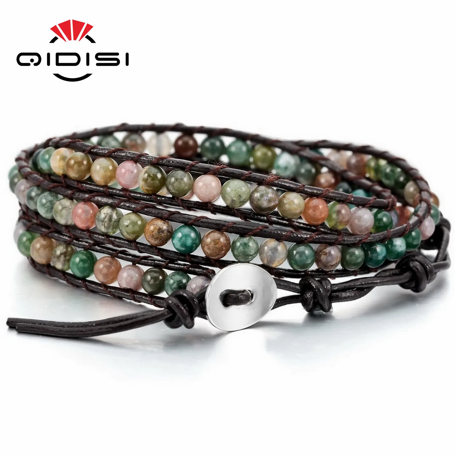Pulsera Cuero Genuino Con Dije De Cruz De Acero Inoxidable | Meses Sin