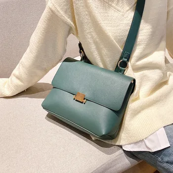 

High quality solid color women's bag 2020 new Korean women's messenger bag simple fashion shoulder bag