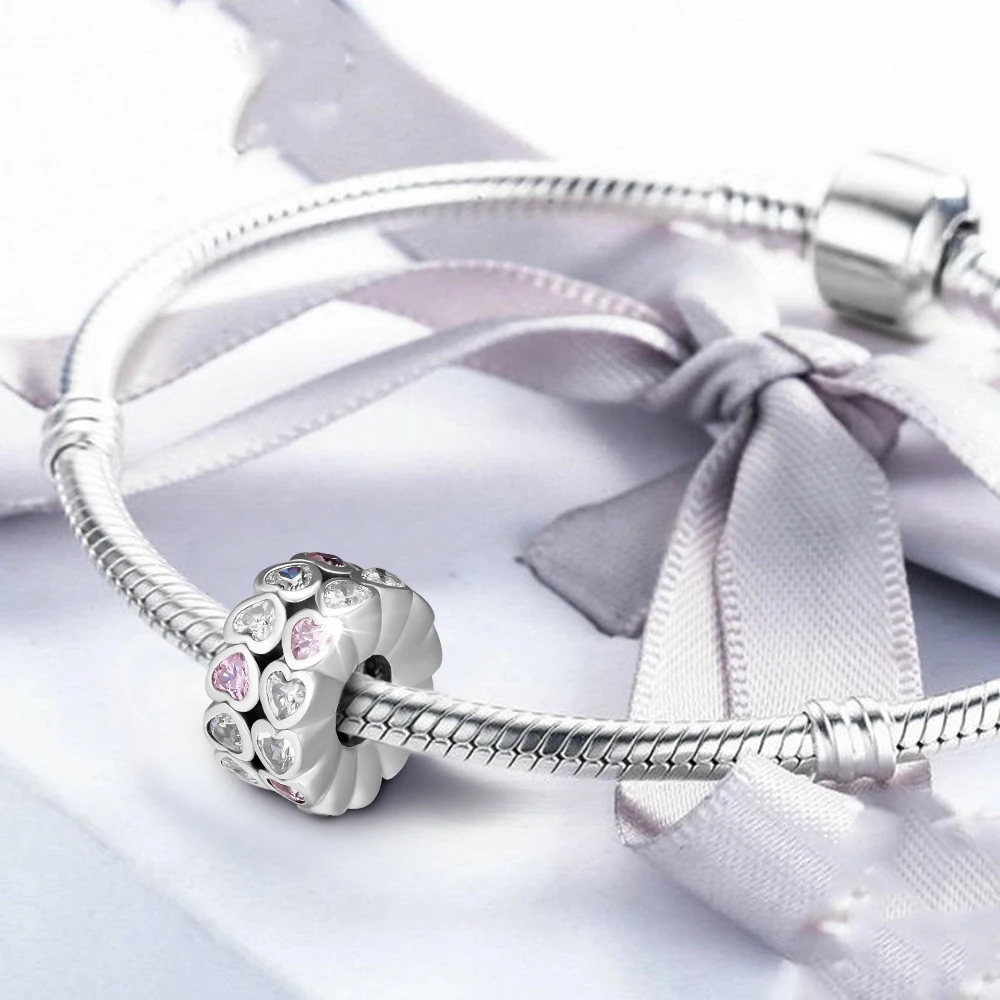 Подходит для браслетов Pandora талисманы Изобилие любви бусины 925 пробы серебряные ювелирные изделия