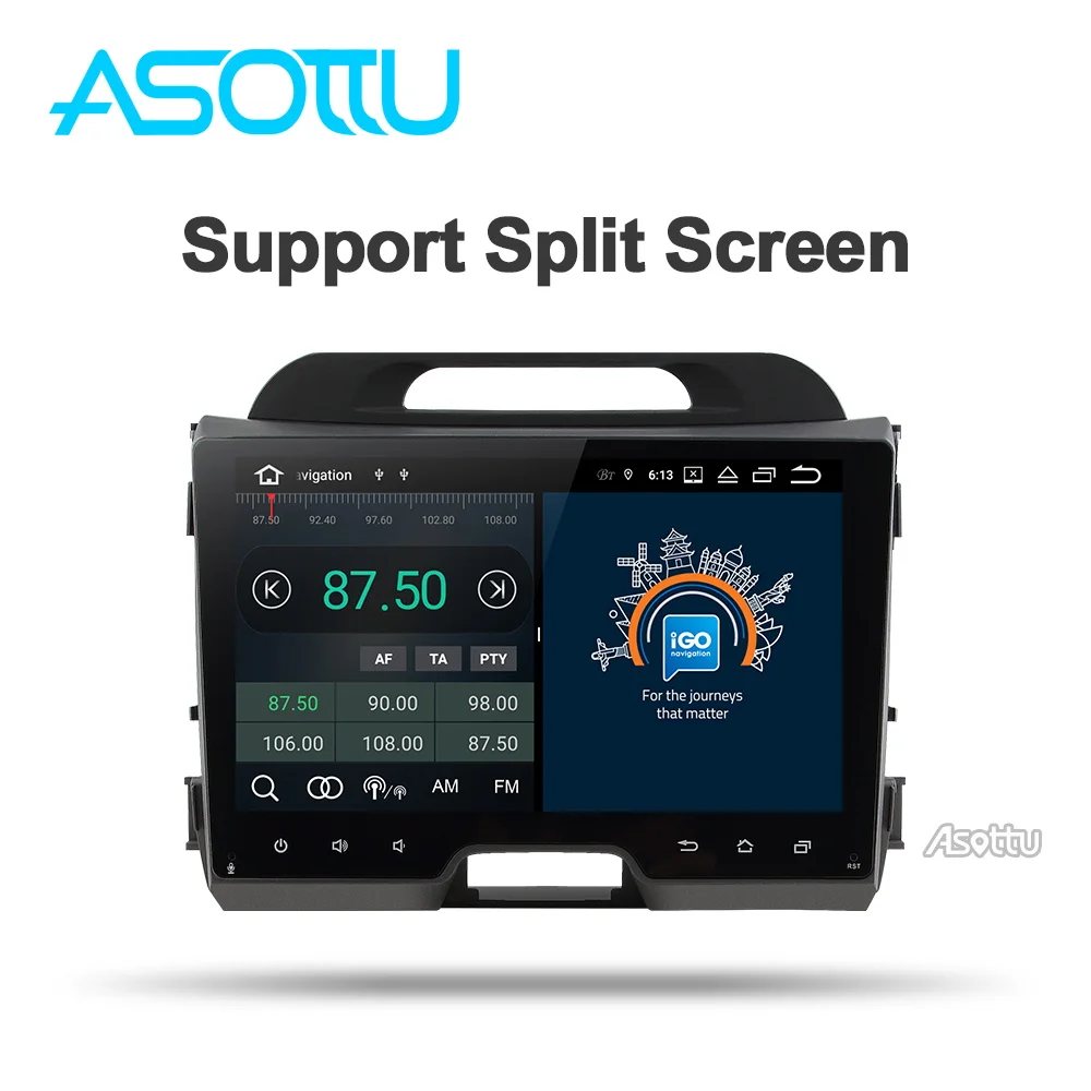 Автомобильный dvd Asottu KI302 android 9,0 px30 для KIA sportage 2011 2012 2013 головное устройство gps навигация автомобильный мультимедийный плеер