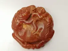 

YIZHU CULTUER ART Collection Old China Natural Hand Carved Horse above Monkey Amulet Pendant Gift