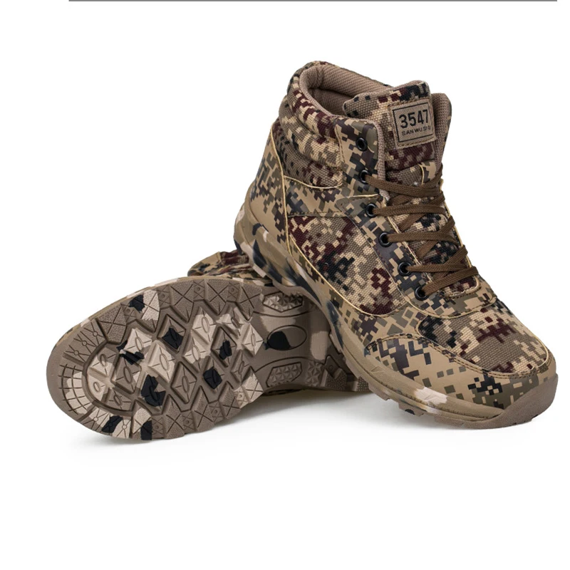Мужские зимние уличные теплые походные ботинки камуфляжные военные