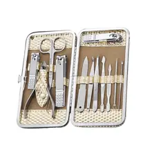 Профессиональный набор для ухода за ногтями, маникюрный набор для ухода за ногтями, Дорожный Чехол, золотой цвет