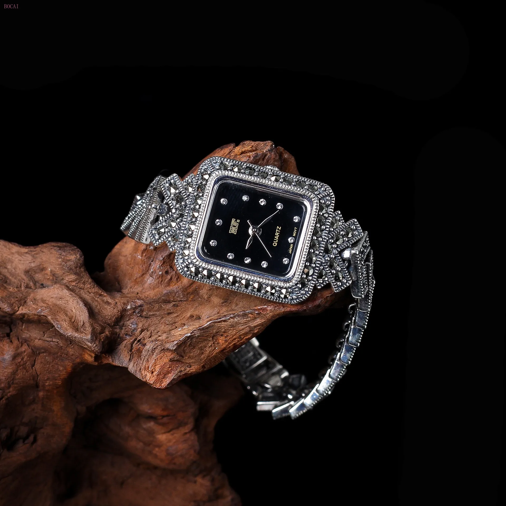 Серебро 925 S925 чистое серебро чисто ручная работа женский браслет Бизнес часы браслеты для мужчин и женщин стиль мода