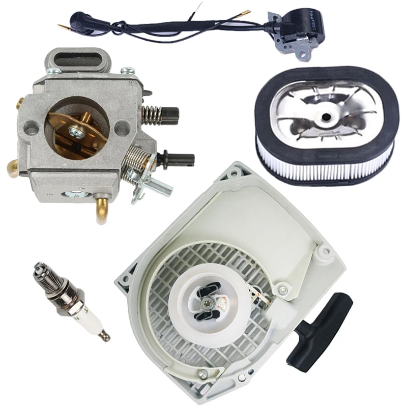 

Recoil starter Carburetor kit Air filter Spark plug Ignition coil For Stihl 044 046 MS440 MS460