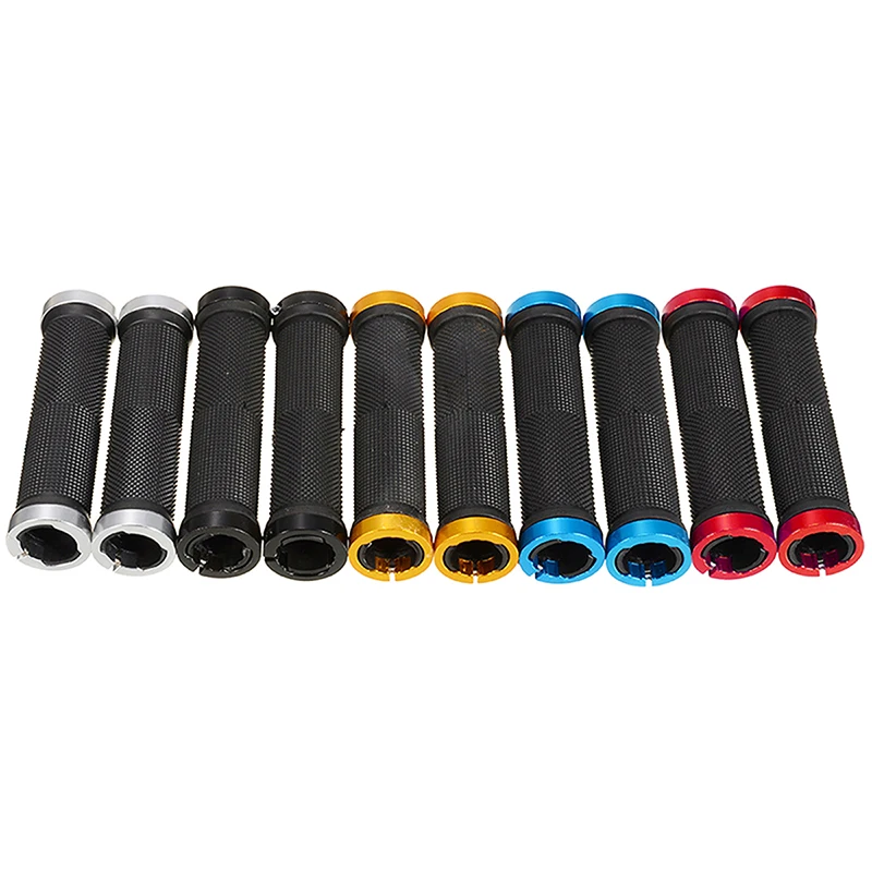 1 Pair Bicycle Handlebar Grips Cover MTB Mountain Bicycle Handlebar Grips Lock-on Fixed Gear Rubber Bike Grips Cycling Parts