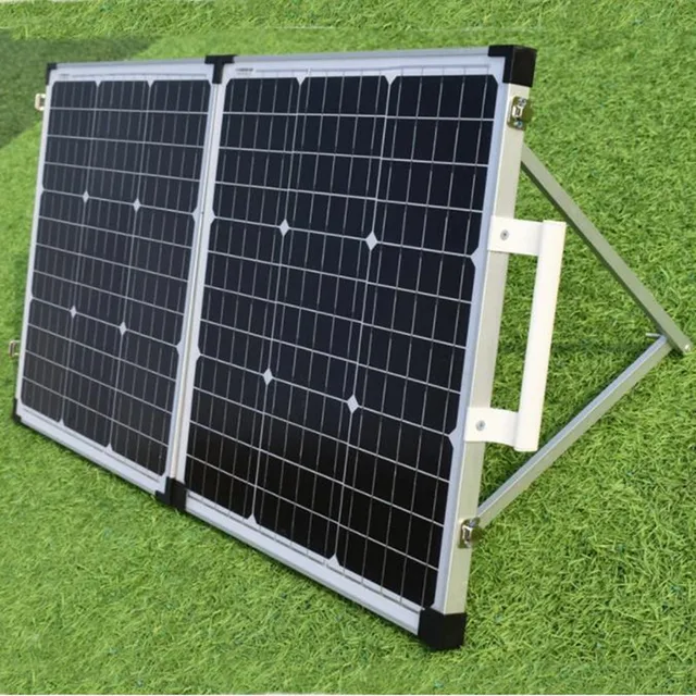100W( 2*50W)Solar Panel 12V Temper Glass PV Panels with Monocrystalline Solar Cell for Outdoor Use Hiking Camping 1
