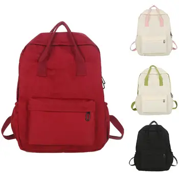 

Casual Women Men Students Solid Color Multi Backpack School Shoulder Bag
