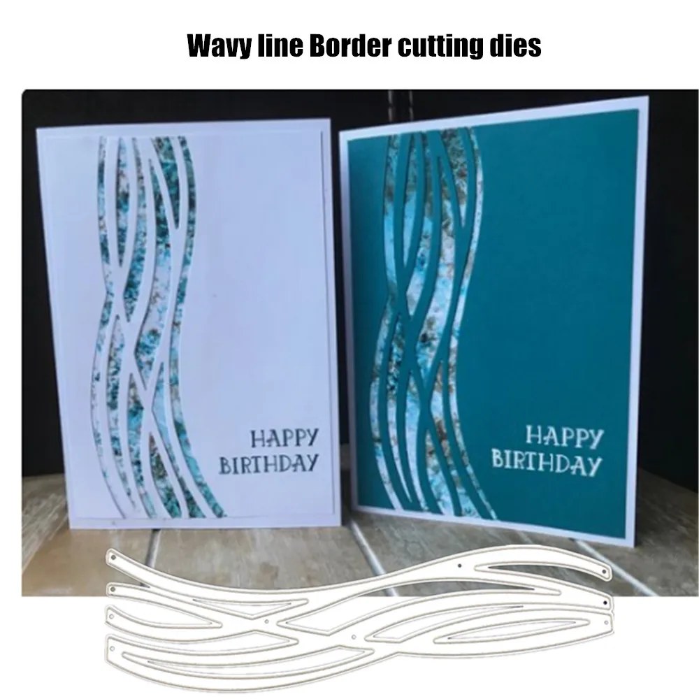 

Handcraft Metal Cutting Dies New 2019 Wavy line Border Embossing Die Stencil for DIY Scrapbooking Album Card Decorative