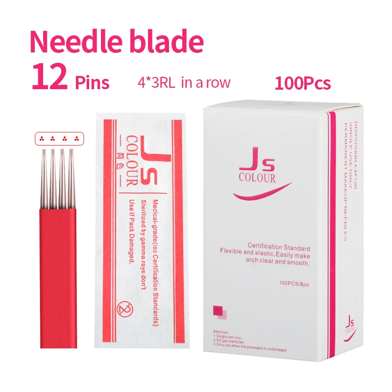 Иглы для микроблейдинга бровей 12 шт. с 4 круглыми иглами 100 шт.|microblading pin|microblading