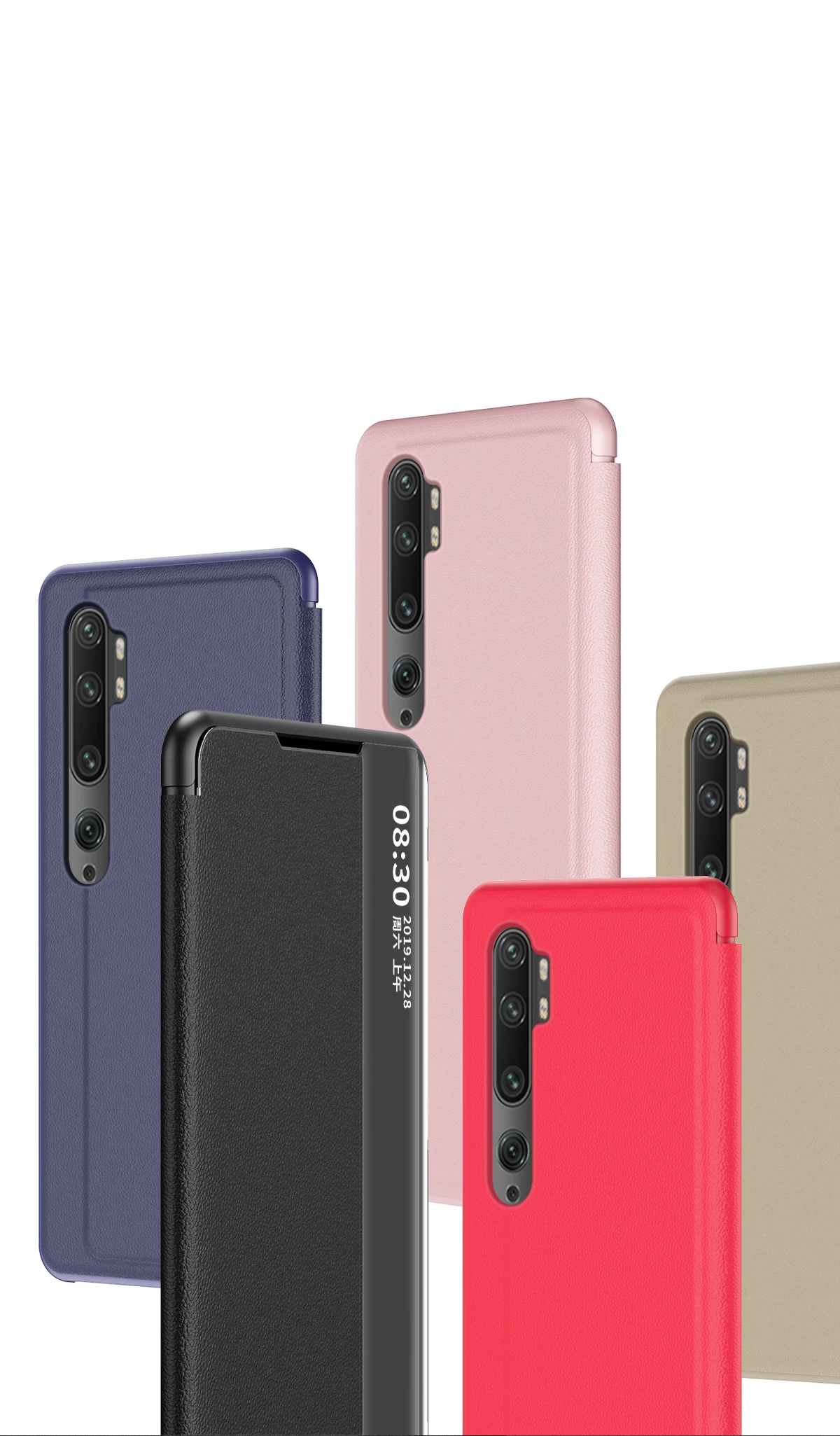 Thông Minh Dành Cho Xiaomi Redmi 9 8 9A 9C 8A Note 7 7S 8 8T 6 5 Da lật Xem Trường Hợp Dành Cho Xiaomi MI Note 10 A3 Lite 9T Pro xiaomi leather case