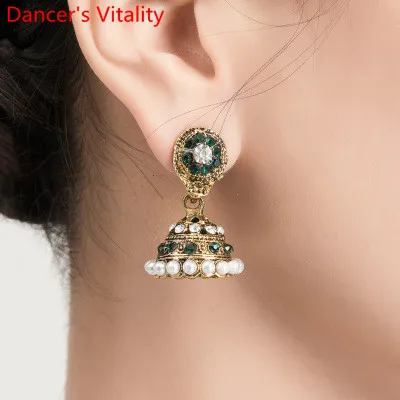 Only Eardrop as Phot Индийские танцевальные стразы, браслеты, серьги-капли для живота, Восточные Танцевальные соревнования, серьги для выступлений, аксессуары, украшения - Цвет: Only Eardrop as Phot