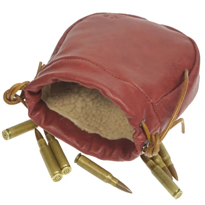 

Hunting Ammo Shells Pouch Drawstring Leather Shotgun Cartridges Bag Bullet Carrier Case Gun Accessories for Shooting