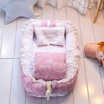 

Portable Baby Cradle Sleeping Nest Mattress Infant Newborn Crib Fence Travel Cot 0-12 Month