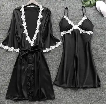

maternity clothes pregnancy European and American sexy five piece Pajama mid sleeve morning gown large size household gown