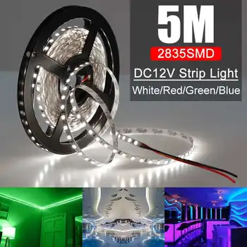 

5M LED Strip lights 4mm Narrow Width DC12V 2835 Flexible LED Strip Light Non-Waterproof for Home Indoor Bed Decoration