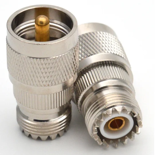 2 Pezzi Uhf Femmina Jack A Uhf So-239 Pl259 Maschio Coassiale Connettori Adattatore Rf