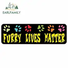 EARLFAMILY 13cm x 9.1cm for Furry Lives Matter Sign Funny Car Stickers Waterproof Anime Vinyl JDM Fine Decal Car Accessories