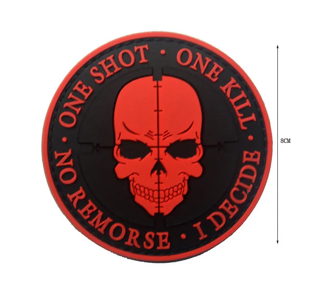 Morale Patches No Knife No Life SKULL PVC 3D Military Tactical Patch badge applique EMBLEM - Цвет: Kill Skull Red