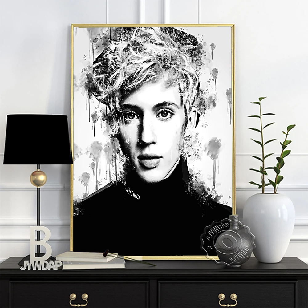 

Handsome Boy Black White Sketch Prints Poster, Troye Sivan Fans Collect Canvas Painting, Nordic Style Minimalism Home Wall Decor