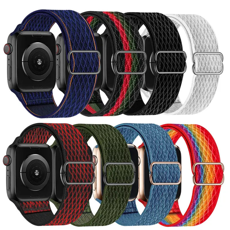 Nylon Strap For Apple Watch band 38 40 42 44 45 49mm Sports Loop Watchband For IWatch series Ultra 9 8 7 SE 6 5 4 Correa - Image 2