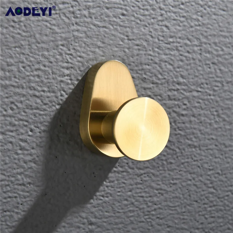 Robe Hook Роскошный набор оборудования для ванной комнаты матовый золотой Латунный Держатель для полотенец стойка Бар Полка держатель бумаги настенное крепление аксессуары для ванной комнаты - Цвет: Robe Hook