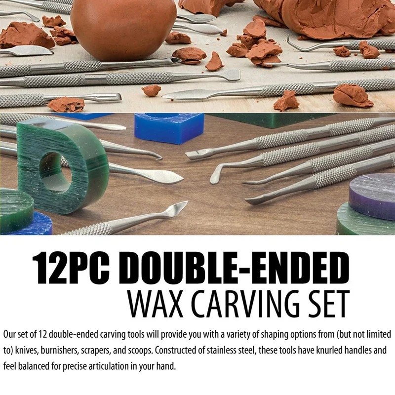 garage woodworking bench HOT SALE 12 Pcs Wax Carvers Set Double Ended  Wax Modeling Sculpting Tools  Picks Polymer Pottery Clay Carving Tool garage woodworking bench