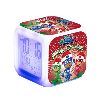 

Pj Masks LED Cartoon Colorful Night Light Alarm Clock Catboy Owlette Gekko Pj Mask Juguete Clock Toys for Children Birthday Gift