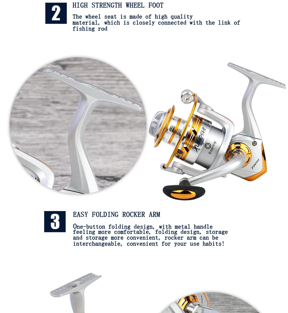 new wheels spinning reel 5.5:1 series fishing reel Spinning wheel carretilha de pesca fishing feeder Sea fishing ree